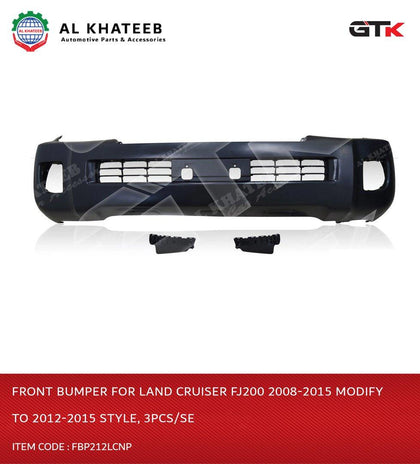 GTK Front Bumper For Land Cruiser Fj200 2008-2015 Modify To 2012-2015 Style, 3Pcs/Set