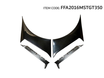 GTK Car Front Vent Fender Flank Cover Matt Black Style Mustang Gt350 2015-2020, 4Pcs Set