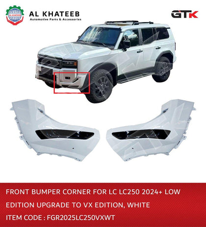 Front Bumper Corner For LC250 2024+ Low Edition Upgrade To Vx Edition, White