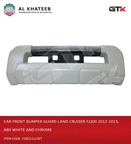 Car Front Bumper Guard Land Cruiser FJ200 2012-2015, ABS White And Chrome