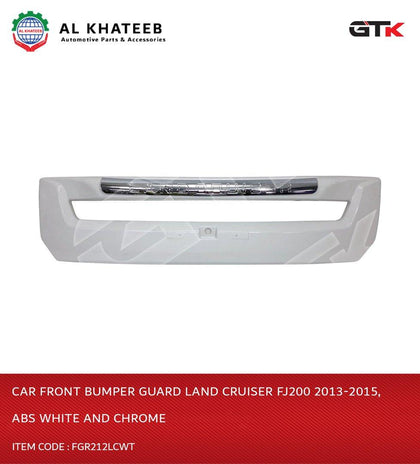 GTK Car Front Bumper Guard Land Cruiser Fj200 2013-2015, Abs White And Chrome