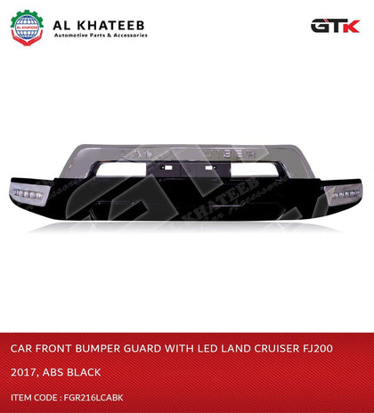 Car Front Bumper Guard With Led Land Cruiser Fj200 2017, Abs Black