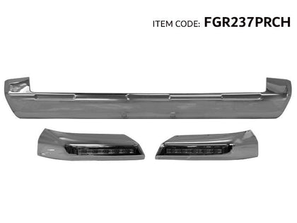 GTK Car Front Lower Spoiler With LED Prado FJ150 2014+, Chrome, Middle East Version