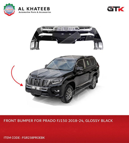 FRONT BUMPER FOR PRADO FJ150 2018, GLOSSY BLACK