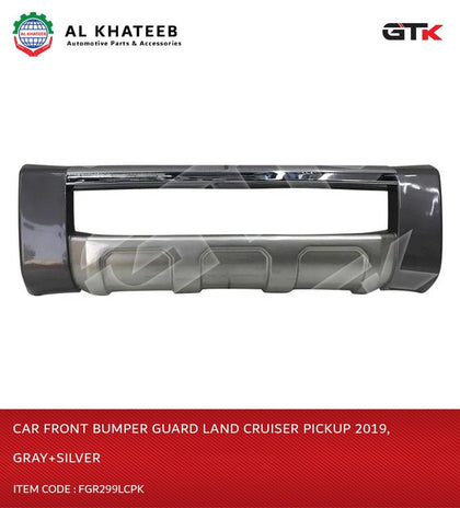 GTK Car Front Bumper Guard Land Cruiser Pickup 2019, Gray+Silver