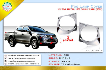 GTK Front Fog Light Lamp Cover Trim L200 Triton 2015+ 2Pcs/Set ABS Chrome