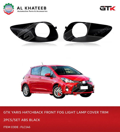 Yaris Hatchback Front Fog Light Lamp Cover Trim 2Pcs/Set ABS Black