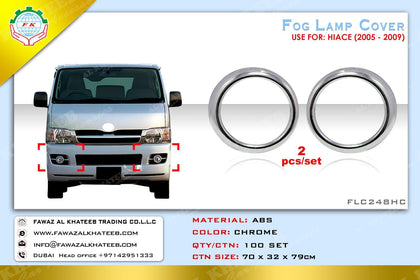 GTK Car Fog Lamp Spot Light Cover Frame Chrome Hiace 2005-2009, 2Pcs