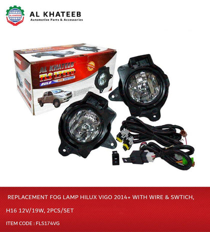 Replacement Fog Lamp Hilux Vigo 2014+ With Wire & Swtich, H16 12V/19W, 2Pcs/Set