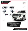 AutoTech Car Front Fog Lamp Kit Land Cruiser Lc300 2022+ With Wire & Switch, Chrome Frame, Clear Lense, 2Pcs/Set