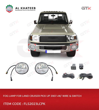 AutoTech Special Fog Lamp With Wire&Switch Land Cruiser Pickup 2007-2025, 2Pcs/Set Chrome+Gray