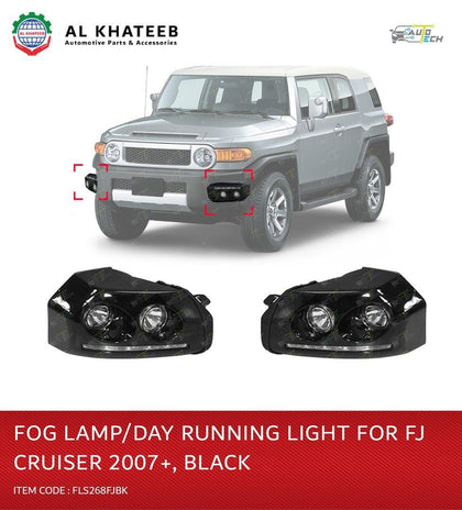 AutoTech Fog Light Nigh/Day Running For FJ Cruiser 2008-2014, Black