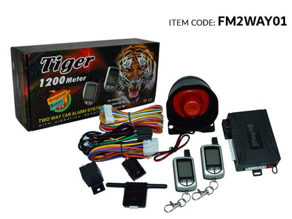 Al Khateeb Tiger 2 Way Car Alarm Black With Vibration Remote Lcd Display Pager Universal Car Keyless Entry System And Engine Start 1200M