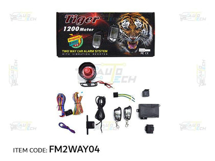 Al Khateeb Tiger 2 Way Car Alarm Black With Vibration Remote Lcd Display Pager Universal Car Keyless Entry System And Engine Start 1200M