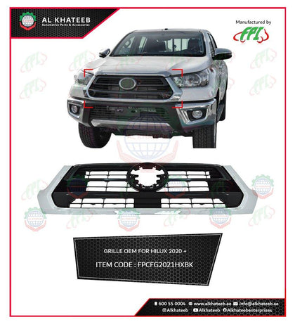 Al Khateeb FPI OEM Front Grille Toyota Hilux 2020+ Ksa Black
