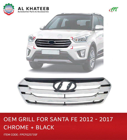 Al Khateeb FPI OEM Front Grille Santa Fe 2012-2017 Chrome Black