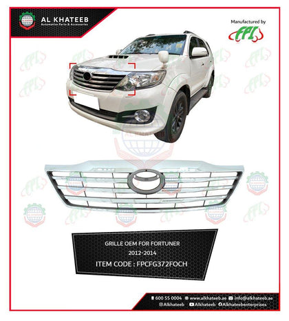 Al Khateeb FPI OEM Car Front Grille Chrome Fortuner 2012-2014
