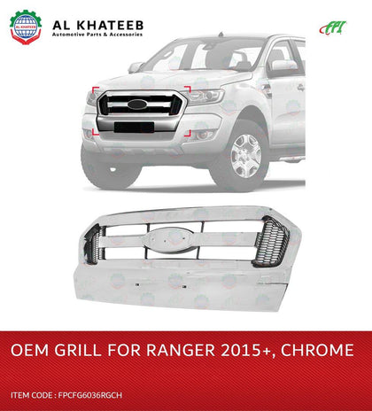 Al Khateeb FPI OEM Car Front Grille Ranger 2015+ Chrome