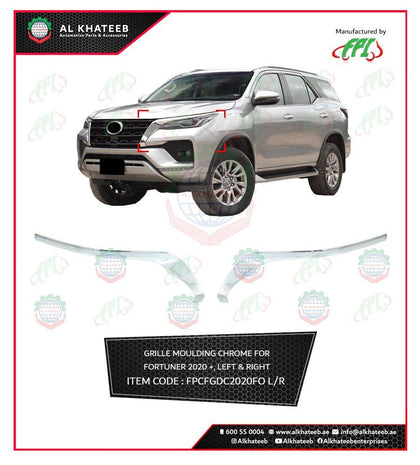 Al Khateeb FPI OEM Car Front Grille Moulding Fortuner 2020+, Chrome, Left
