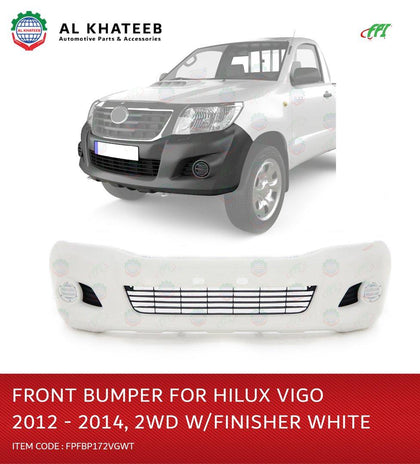 Al Khateeb FPI Front Bumper For Hilux Vigo 2012-2014 2Wd With Bumper Finisher, White
