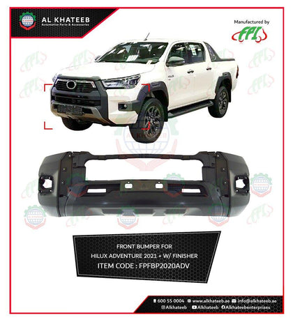 Al Khateeb FPI Front Bumper For Hilux Adventure 2021+ With Finisher, Lower Panerl And Moulding