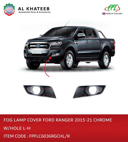 Fog Lamp Cover Ranger 2015-2021 Chrome with Hole R-H