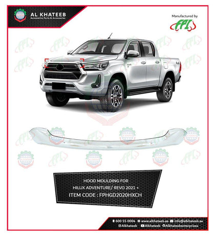 Al Khateeb FPI Car Chrome Hood Moulding For Hilux Aventure And Revo 2021+
