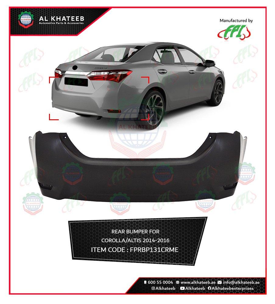Altis Back Plate Rear FPI Car Rear Bumper Corolla/Altis 2014-2016, ABS No Paint