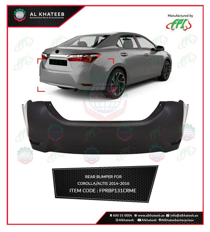 Al Khateeb FPI Car Rear Bumper Corolla/Altis 2014-2016, ABS No Paint