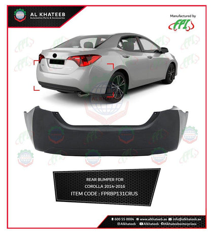 Al Khateeb FPI Car Rear Bumper Corolla 2014-2016, ABS No Paint, Usa Version