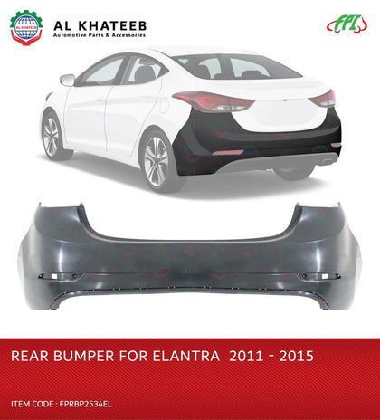 Al Khateeb FPI Car Rear Bumper Elantra 2011-2015, ABS No Paint
