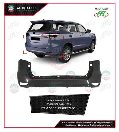 Al Khateeb FPI Car Rear Bumper Fortuner 2016-2023, ABS No Paint