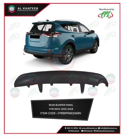 Al Khateeb FPI Car Rear Bumper Panel Rav4 2016-2018, ABS No Paint
