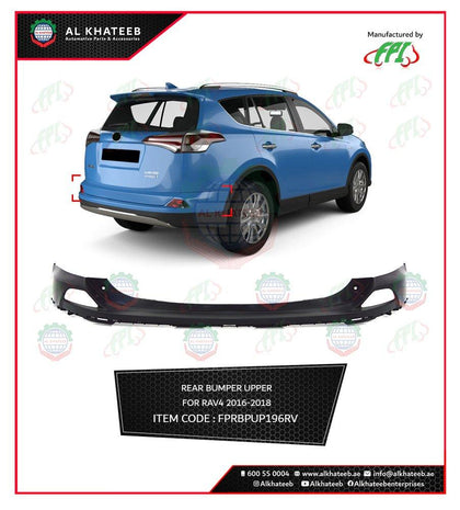 Al Khateeb FPI Car Rear Bumper Upper Panel Rav4 2016-2018, ABS No Paint