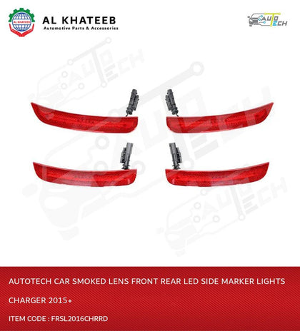 AutoTech Car Smoked Lens Front Rear LED Side Marker Lights Charger 2015+