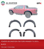 GTK Car Fender Flare Decorative Mudguards Wheel Arch  Ranger T9 2023+, 6Pcs/Set Black