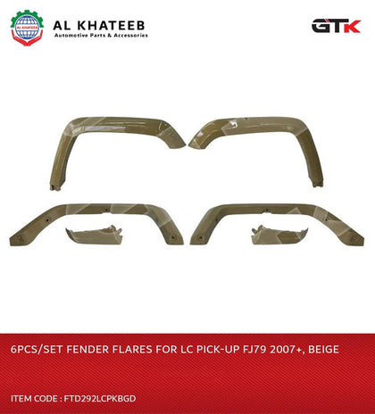 GTK 6Pcs/Set Fender Flares For Lc Pick-Up Fj79 2007+, Beige