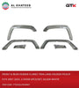 GTK Front & Rear Fender Flares Trim Land Cruiser Pickup Fj79 2007-2025, 2-Door 6Pcs/Set, Silver-White