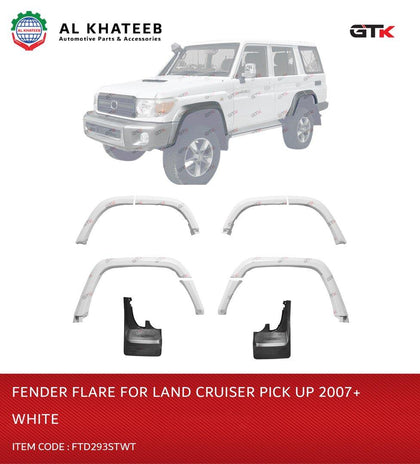 FENDER FLARE FOR LC STATION FJ76 D-CABIN 4-DOOR 2007-25 WHITE