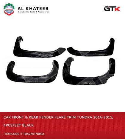 GTK Car Front & Rear Fender Flare Trim Tundra 2014-2015, 4Pcs/Set Black