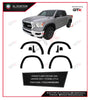 Front & Rear Fender Flare Trim Ram 1500 Laramie 2009-2015 Modify To Rebel Style 1Set Black