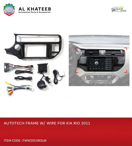 Autotech 2-Din Fascia Kit Car Headunit Player Casing With Wires Rio 2011