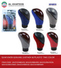 GEAR KNOB GENUINE LEATHER W/PLASTIC TWO COLOR, UNIVERSAL GREY LEATHER+WOODEN PLASTIC