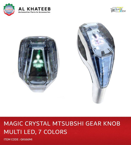AutoTech Crystal Car Gear Shift Knob Multi-Color LED Light For Mitsubishi, 7 Color