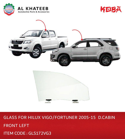 Glass for Hilux Vigo/ Fortuner 2005-2015 D.Cabin Front Left
