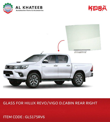 Glass for Hilux Revo/Vigo D.Cabin Rear Right
