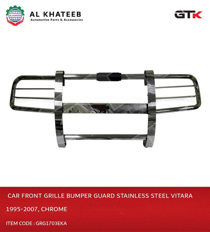 GTK Car Front Grille Bumper Guard Stainless Steel Vitara 1995-2007, Chrome