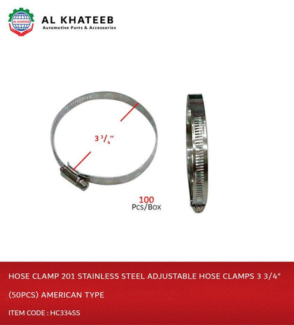 Al Khateeb Hose Clamp 201 Stainless Steel Adjustable Hose Clamps 3 3/4