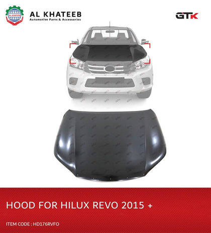 GTK Car Engine Black Steel Hood For Hilux Revo 2015+