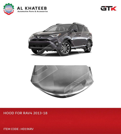 GTK Replacement Hood Car Engine, Black Steel RAV4 2013-2018